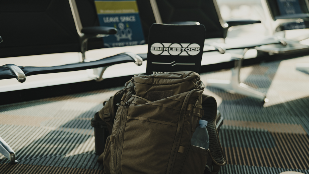 Image of a TSA approved armored backpack. Body armor while traveling.