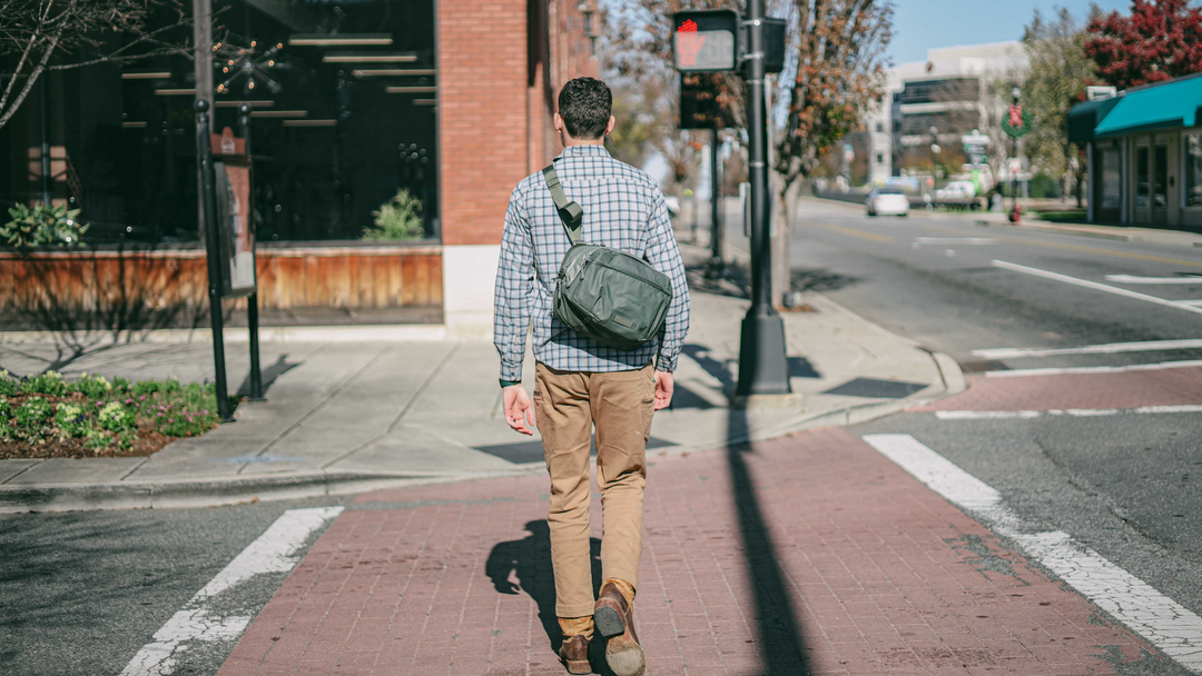Vertx Navigator Sling is the best bag for travel or EDC. Premier Body Armor bulletproof panel fits perfectly.
