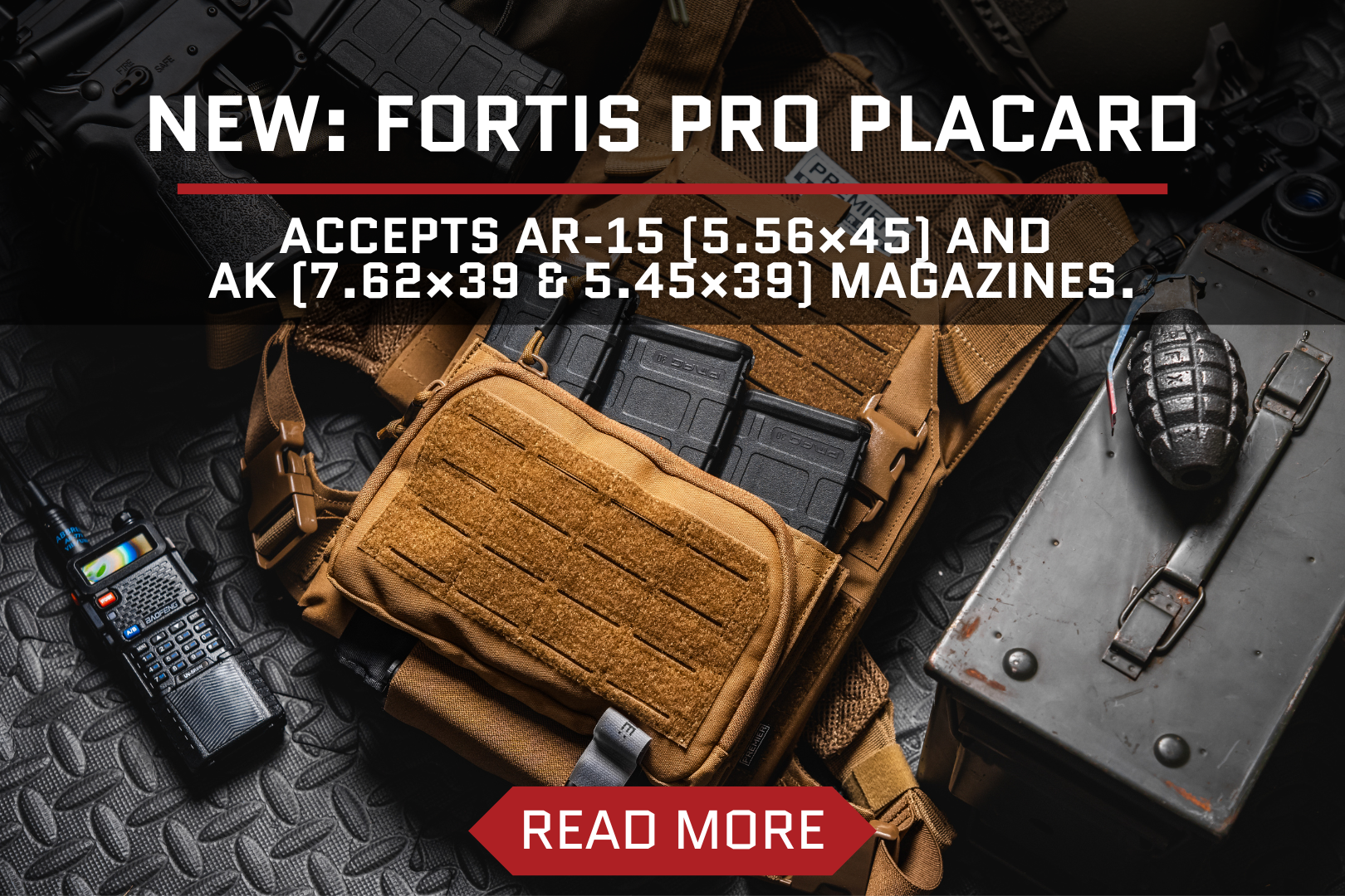 Fortis Pro Placard (556/39). Kydex Mag Retention for AR & AK