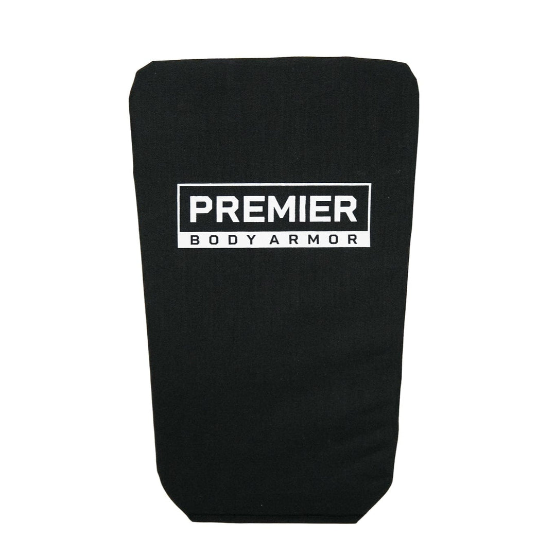 A black rectangular insert labeled "Premier Body Armor" in white, designed to fit seamlessly into the Vertx Siege Pack for optimal protection, is offered as the Level IIIA/HG2 Backpack Insert by Premier Body Armor.