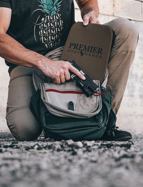 Image of our level 3a soft armor insert for the Vertx Ready Pack. The same materials of our NIJ certified law enforcement and tactical vests are used in our backpack armor. Bulletproof your backpack with level 3a soft armor.