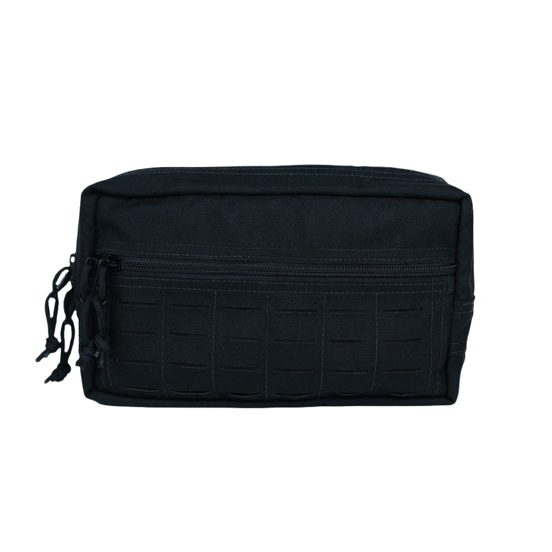 Image of the Medical Pouch in Black. Front view of the admin pouch for plate carrier accessories or edc kit.