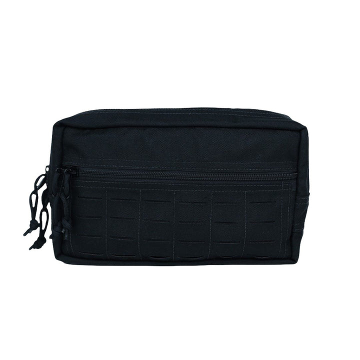 Image of the Medical Pouch in Black. Front view of the admin pouch for plate carrier accessories or edc kit.