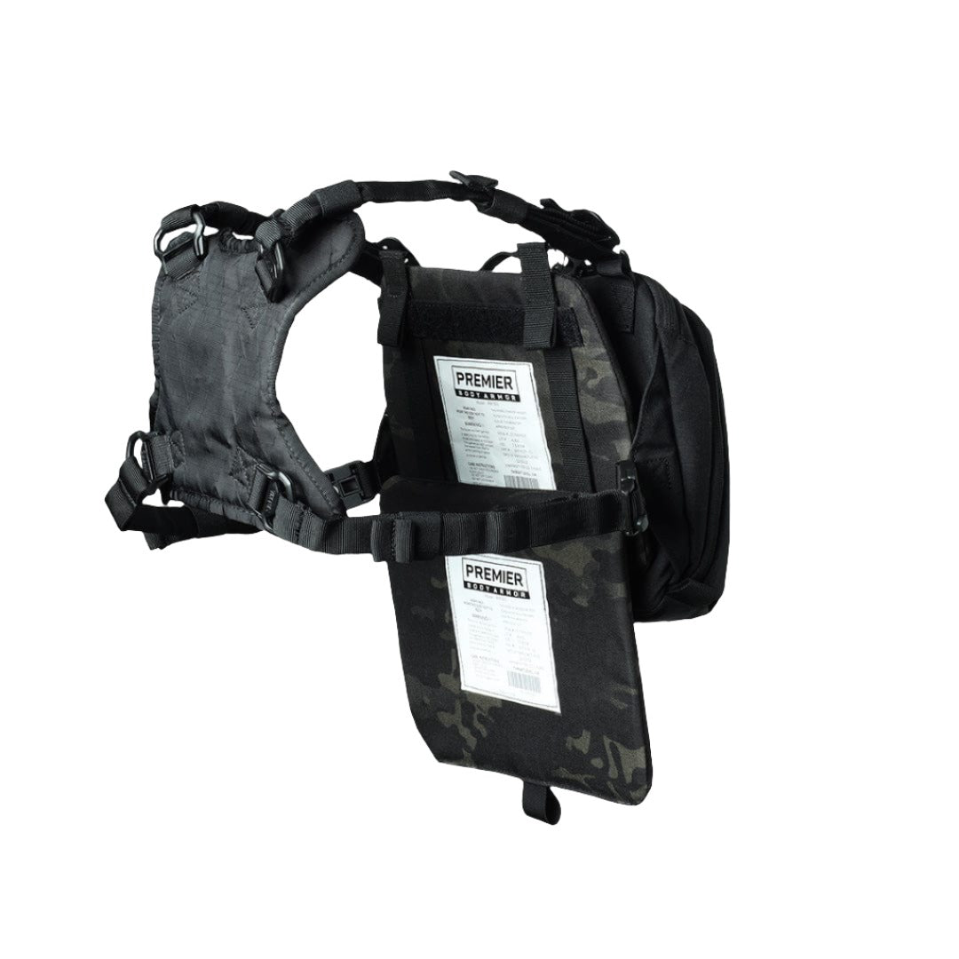 Image of the ArmorSHIFT technology added to the Viktos Low Key Chest Rig. Level 3a ballistic armor inserts for an everyday carry system.