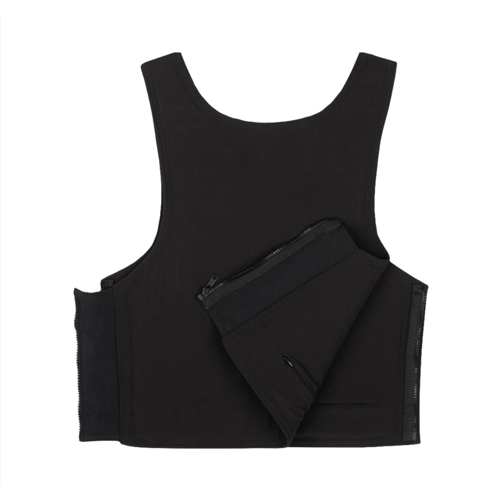 A carrier for one of our best selling bulletproof vests in white. This carrier does not come with level 3a soft armor panels.
