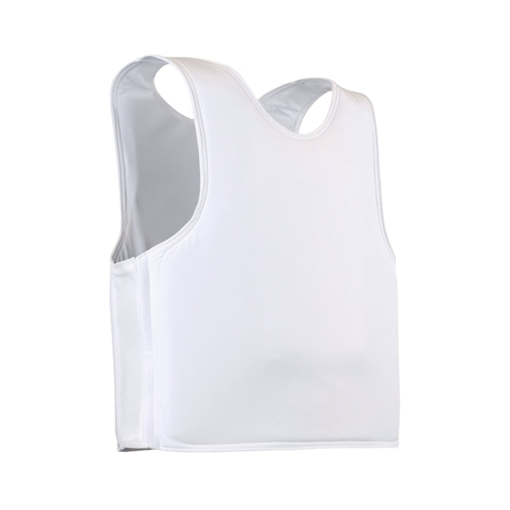 A carrier for one of our best selling bulletproof vests in white. This carrier does not come with level 3a soft armor plates.