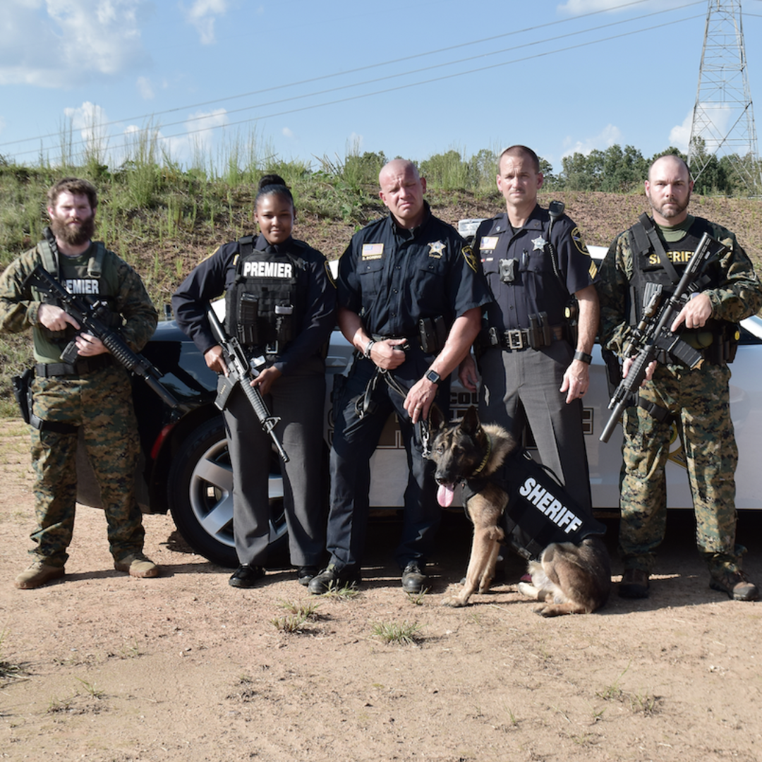 Image of Law Enforcement Officers Wearing bullet proof vests. 