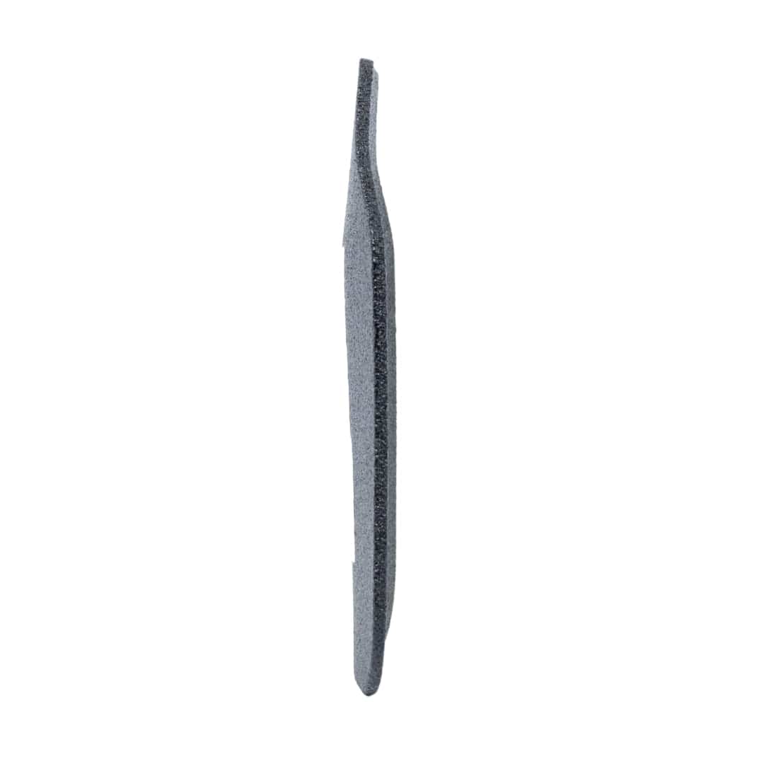 A gray nail file is shown from the side, highlighting its slim, curved edges against a white background—echoing the sleek design of the Premier Body Armor Buffalo Armory STAR Multi-Curve Level III+ Plate.
