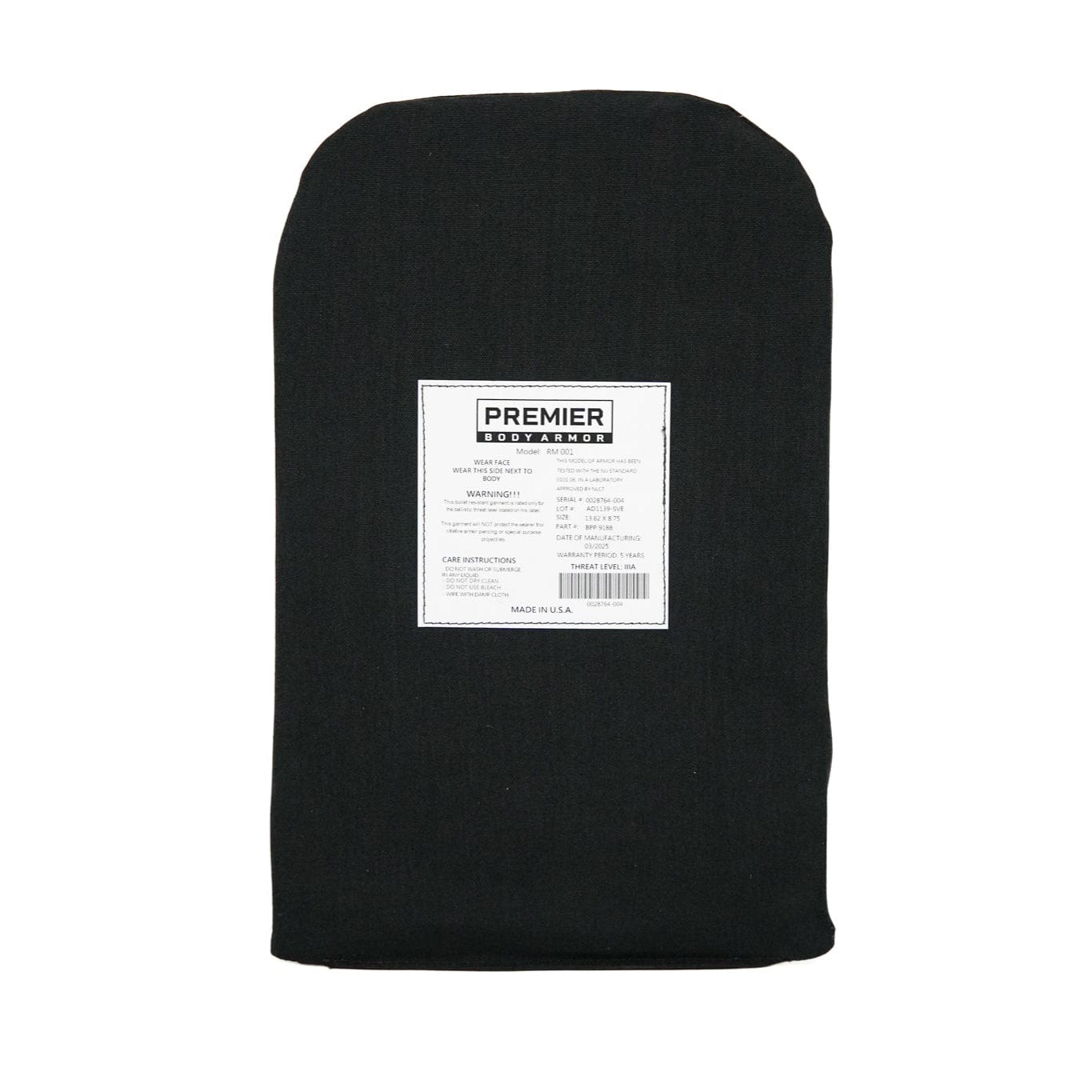 Vertx Siege Sling Level IIIA/HG2 Ballistic Insert – Premier Body Armor