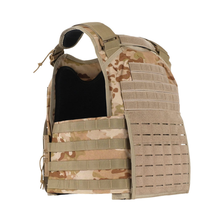 Our core plate carrier in multicam arid. Scalable tactical vest for level 3 body armor to level 4 body armor. 