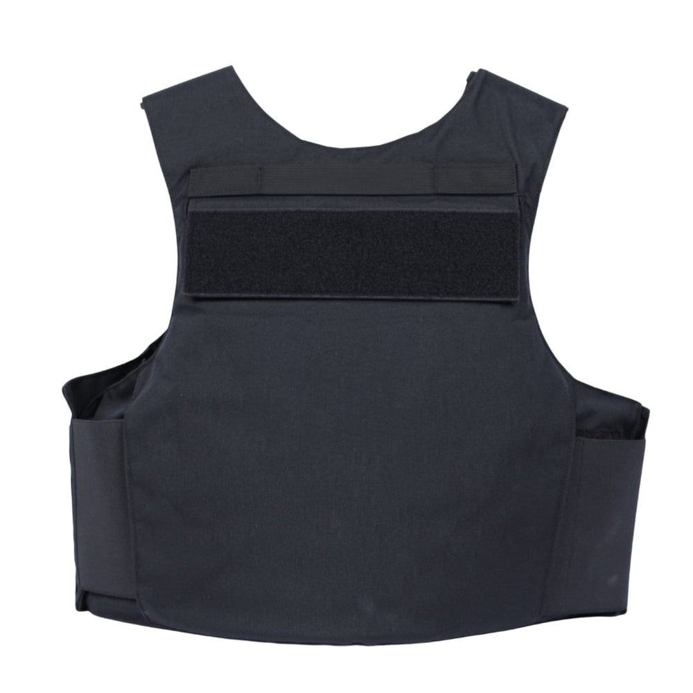 The Premier Body Armor Patrol Delta is a black patrol vest with Level IIIA soft armor, wide shoulder straps, side panels, and a rectangular Velcro patch on the chest, shown against a white background.
