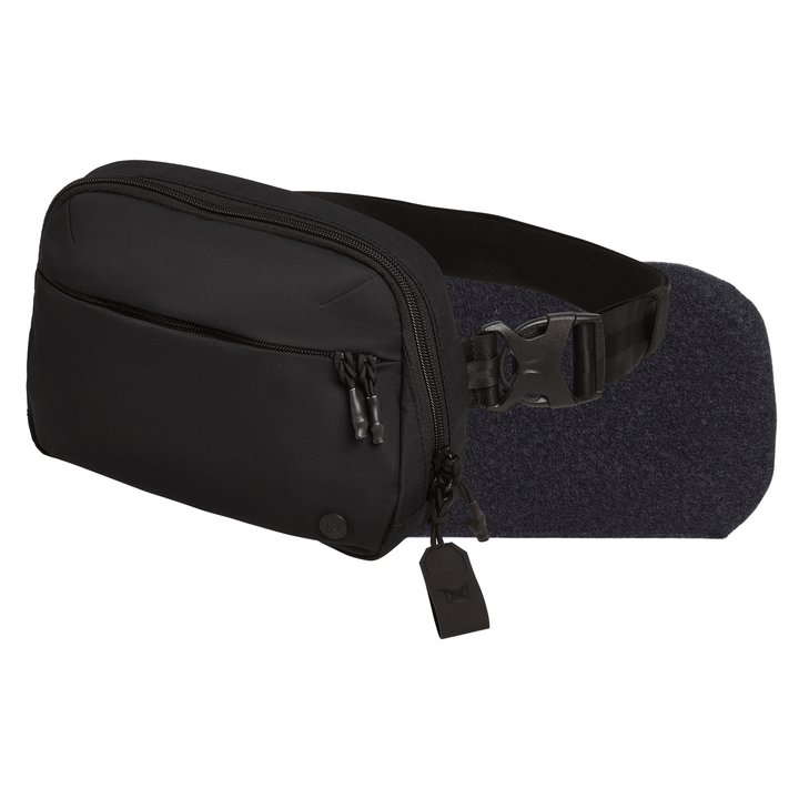 The Armored Vertx Everyday Fanny Pack+ Bundle by Vertx/Premier is a black CCW waist pack with a zippered main section, a front pocket, and an adjustable strap. Made of smooth synthetic material, it's inspired by the Vertx Everyday Fanny Pack.