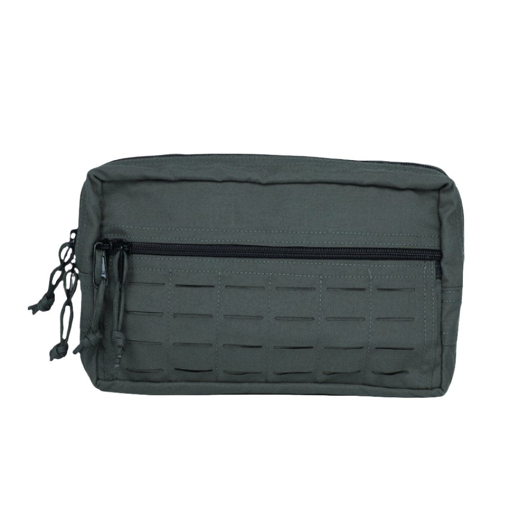 Image of the Assault Pouch in Green. Front view of the admin pouch for your edc kit. 