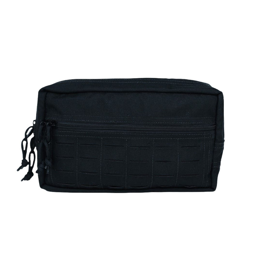 Image of the Medical Pouch in Black. Front view of the admin pouch for plate carrier accessories or edc kit. 