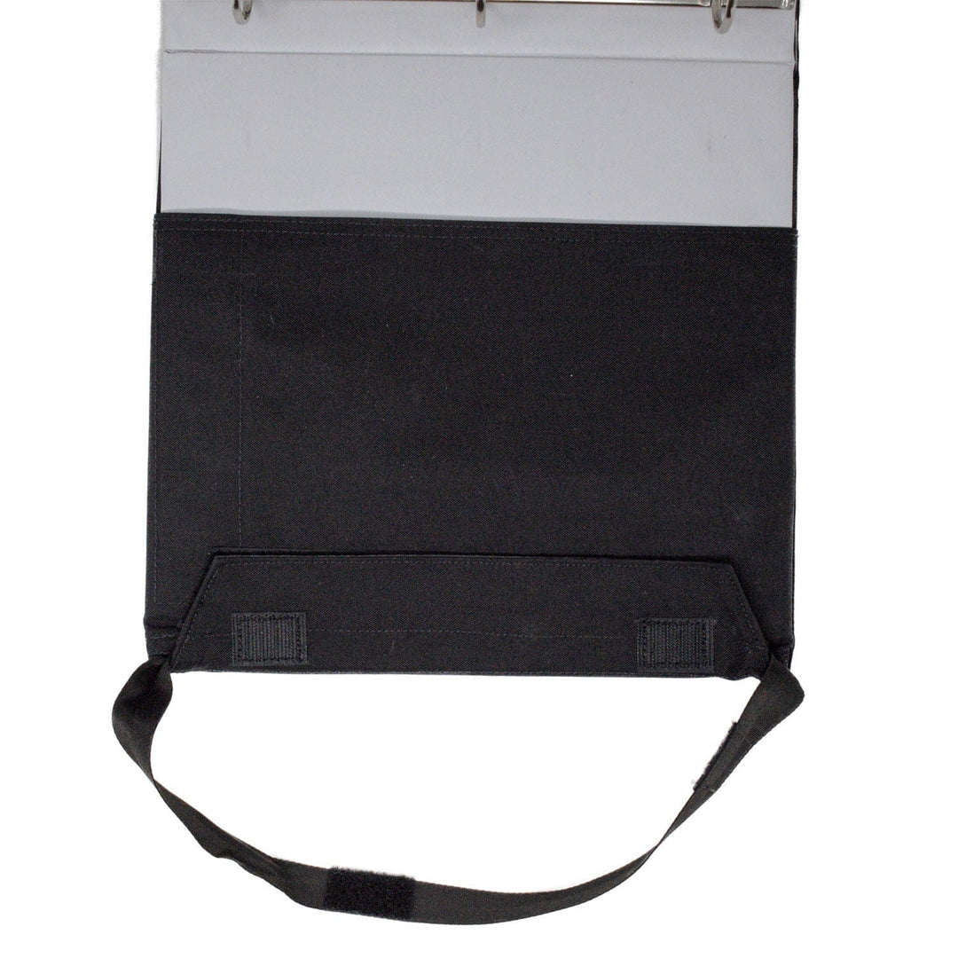 Image of the top strap of the bulletproof binder cover. A perfect addition if you're searching armor for children in the midst of school shootings. 