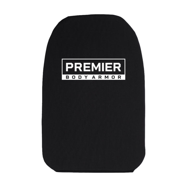 Black vest with "Premier Body Armor" in white on the front, featuring a durable CORDURA® outer shell. It meets NIJ ballistic standards for protection, similar to the Level IIIA Insert for 5.11 All Hazards Prime Pack by Premier Body Armor.