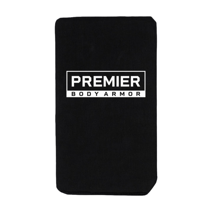 The black Level IIIA Insert for the 5.11 Rapid Sling Pack 10L by Premier Body Armor features crisp white text, meets NIJ ballistic standards, and ensures protection while being TSA-approved for seamless travel.