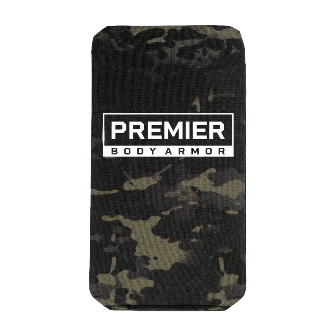 The TSA-approved Level IIIA Insert for the 5.11 Rapid Sling Pack 10L by Premier Body Armor, in MultiCam Black, meets NIJ ballistic standards for enhanced safety.