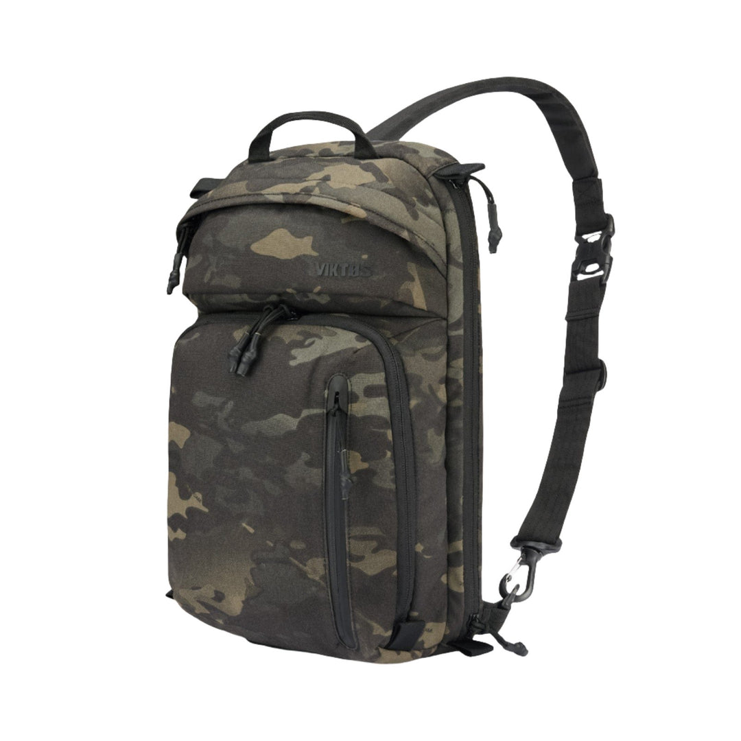 The Viktos Upscale XL Slingbag in Multicam Black. The perfect travel bag or concealed carry bag. Make this backpack bulletproof with our level 3a body armor inserts/